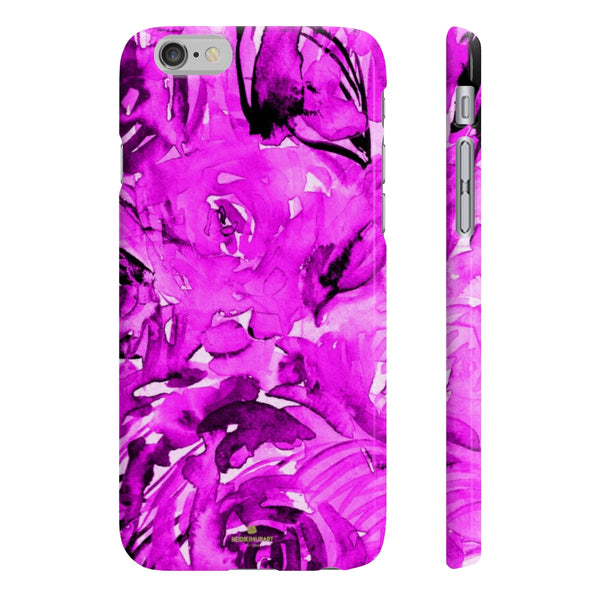 Purple Pink Slim iPhone/ Samsung Galaxy Floral Purple Rose Smart Phone Case, Made in UK-Phone Case-iPhone 6/6S Slim-Glossy-Heidi Kimura Art LLC