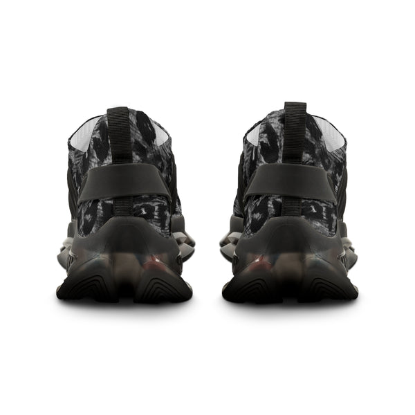 Gray Leopard Print Men's Shoes, Animal Print Best Comfy Men's Mesh Sports Sneakers Shoes (US Size: 5-12)