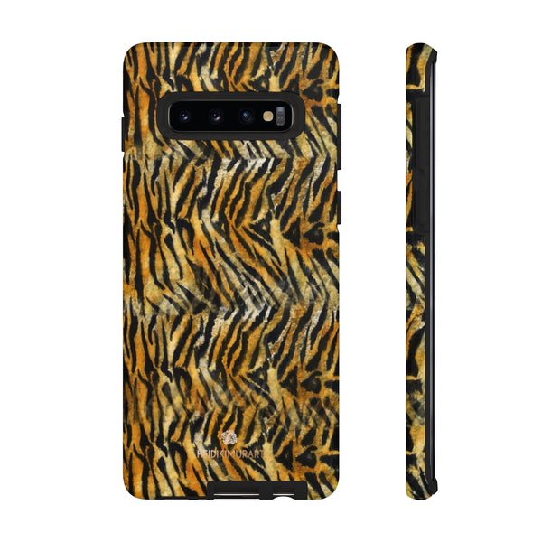 Tiger Striped Print Tough Cases, Designer Phone Case-Made in USA-Phone Case-Printify-Samsung Galaxy S10-Glossy-Heidi Kimura Art LLC