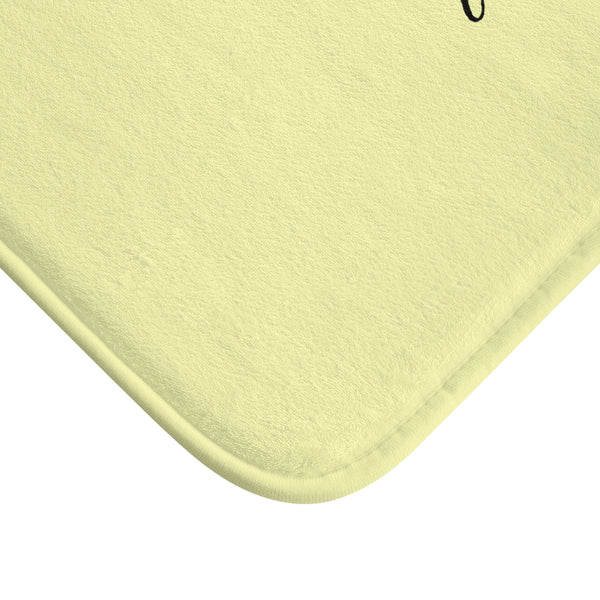 Light Yellow "Character Is How You Treat Those Who Can Do Nothing For You" Inspirational Quote Bath Mat- Printed in USA-Bath Mat-Heidi Kimura Art LLC
