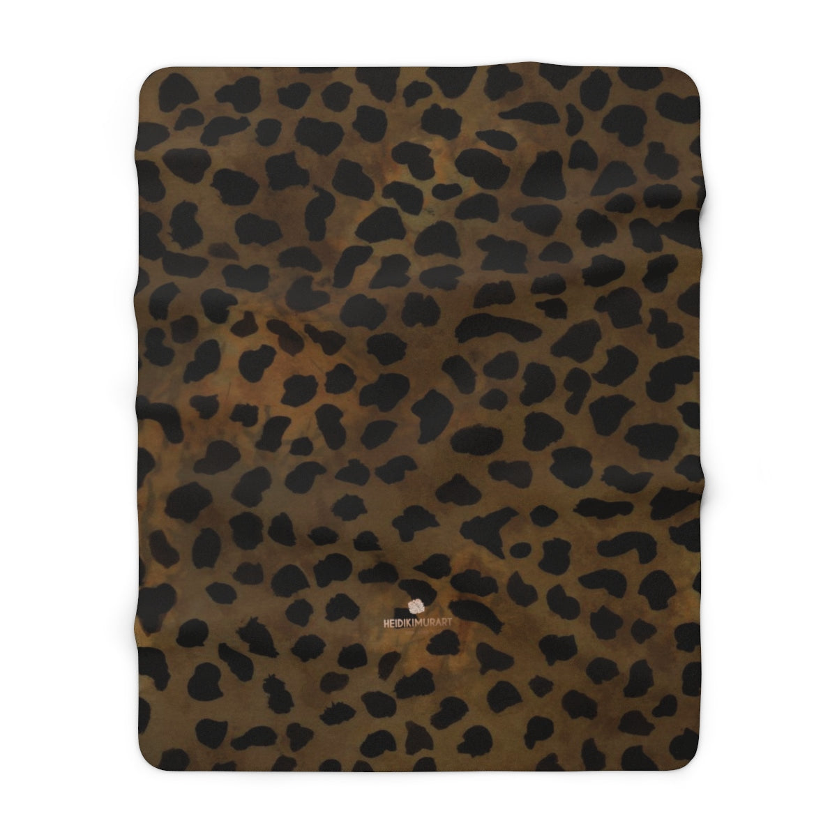Cheetah Animal Print Blanket, Brown Cheetah Print Cozy Sherpa Fleece Blanket-Made in USA-Blanket-60" x 80"-Heidi Kimura Art LLC