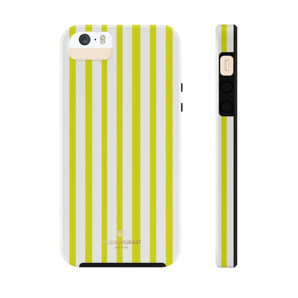 Yellow Striped iPhone Case, Designer Case Mate Tough Samsung Galaxy Phone Cases-Phone Case-Printify-iPhone 5/5s/5se Tough-Heidi Kimura Art LLC