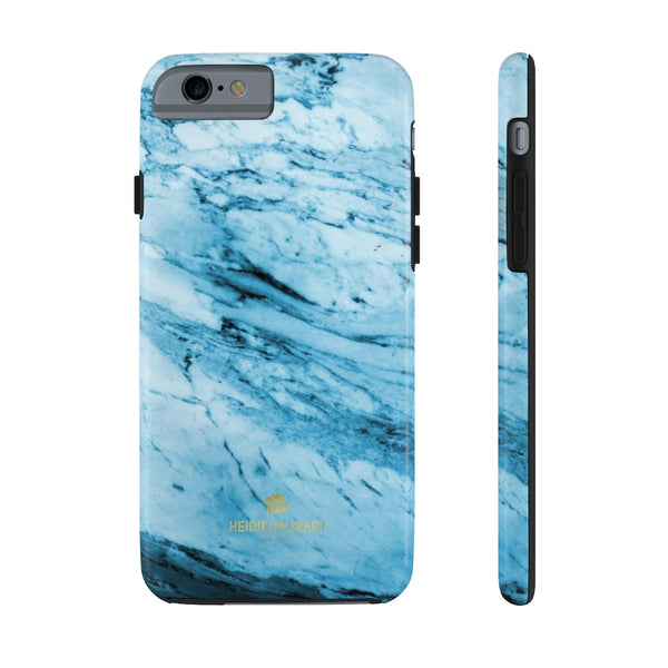 Blue Marble Print Phone Case, Designer Case Mate Tough Phone Cases-Made in USA - Heidikimurart Limited 