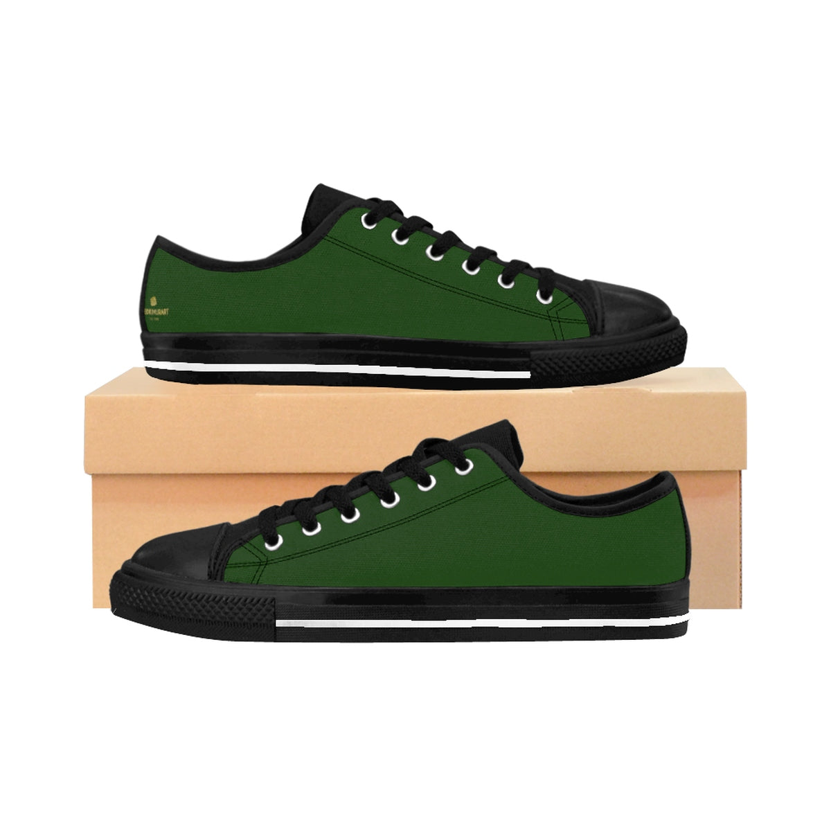 Seattle Emerald Green Solid Color Men's Low Top Sneakers Running Tennis Shoes-Men's Low Top Sneakers-US 9-Heidi Kimura Art LLC