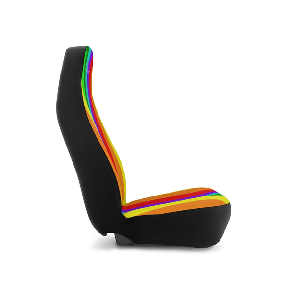 Rainbow Stripes Car Seat Covers, Gay Pride Rainbow LGBTQ Friendly Vertically Striped 2-Pcs Set (48.03" × 18.50") Polyester Car Seat Covers, Best Car Accessories Essential Premium Quality Best Soft Luxury Car Seat - 2 Pack For Your Car Seat Protection, Car Seat Protectors, Designer Car Seat Accessories, Pair of 2 Front Seat Covers, Custom Seat Covers, Luxury Car Seat Covers, Best Car Seat Covers