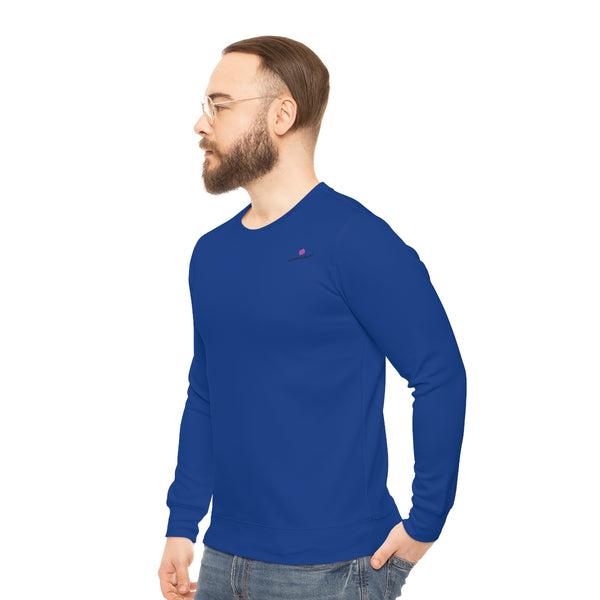 Dark Blue Shirt For Men, Best Blue Color Lightweight Men's Sweatshirt, Solid Color Men's Shirt