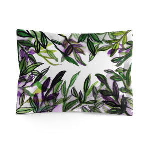Sparkle Green Tropical Leaves Print Premium Quality Microfiber Pillow Sham Cover-Pillow Sham-Standard-Heidi Kimura Art LLC