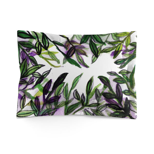 Sparkle Green Tropical Leaves Print Premium Quality Microfiber Pillow Sham Cover-Pillow Sham-Standard-Heidi Kimura Art LLC