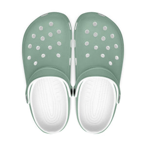 Pastel Green Color Unisex Clogs, Best Solid Green Color Classic Solid Color Printed Adult's Lightweight Anti-Slip Unisex Extra Comfy Soft Breathable Supportive Clogs Flip Flop Pool Water Beach Slippers Sandals Shoes For Men or Women, Men's US Size: 3.5-12, Women's US Size: 4-12