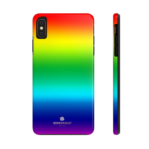 Rainbow Gay Pride iPhone Case, Designer Case Mate Tough Samsung Galaxy Phone Cases-Phone Case-Printify-iPhone XS MAX-Heidi Kimura Art LLC