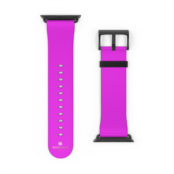 Hot Pink Solid Color Solid Color 38mm/42mm Watch Band For Apple Watches- Made in USA-Watch Band-Heidi Kimura Art LLC