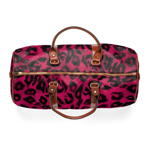 Pink Leopard Waterproof Travel Bag