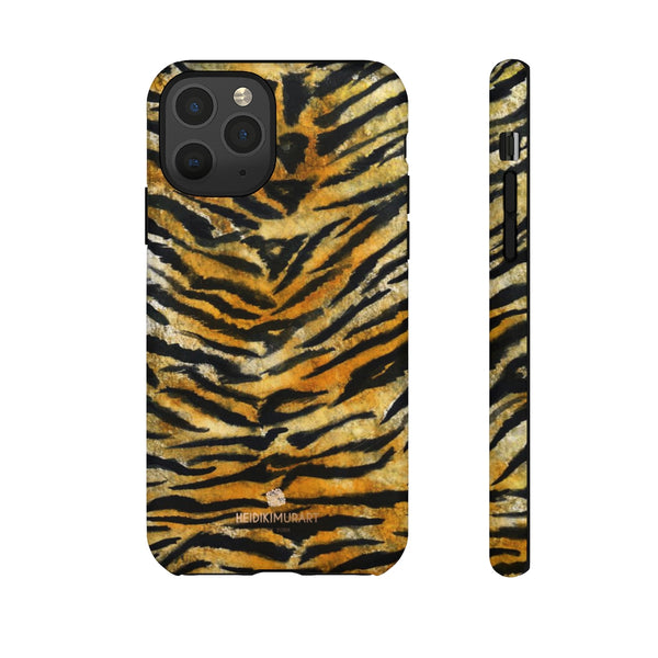 Tiger Stripe Print Phone Case, Animal Print Tough Designer Phone Case -Made in USA-Phone Case-Printify-iPhone 11 Pro-Matte-Heidi Kimura Art LLC
