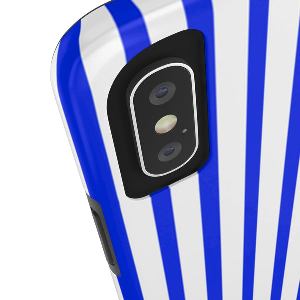 Blue Striped iPhone Case, Designer Case Mate Tough Samsung Galaxy Phone Cases-Phone Case-Printify-Heidi Kimura Art LLC