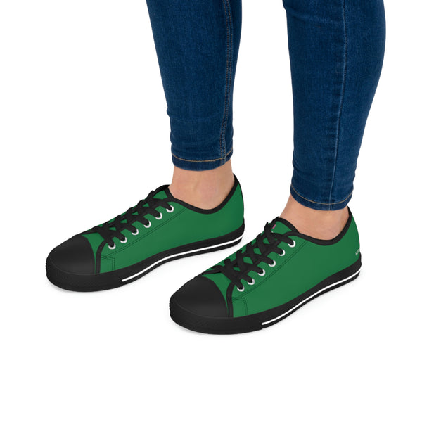 Dark Green Color Ladies' Sneakers, Best Designer Women's Low Top Sneakers
