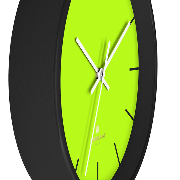 Neon Green Solid Color Plain Fancy Modern 10" Diameter Wall Clock- Made in USA-Wall Clock-Heidi Kimura Art LLC