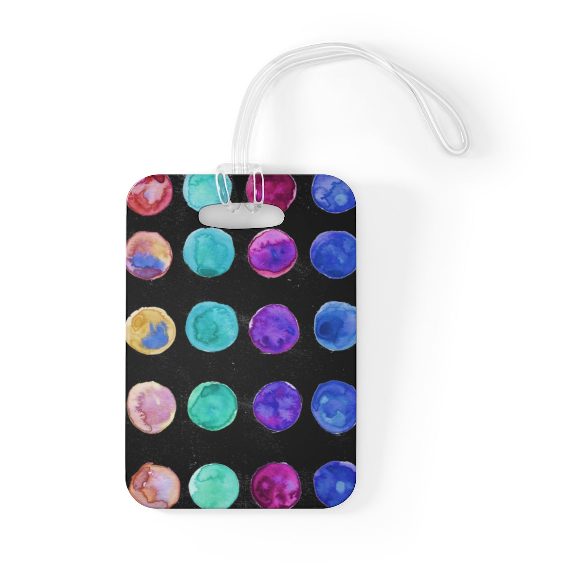 Nordic Watercolor Polka Dots Designer Travel Luggage Suitcase Bag Tag - Made in USA-Bag Tags-One Size-Heidi Kimura Art LLC