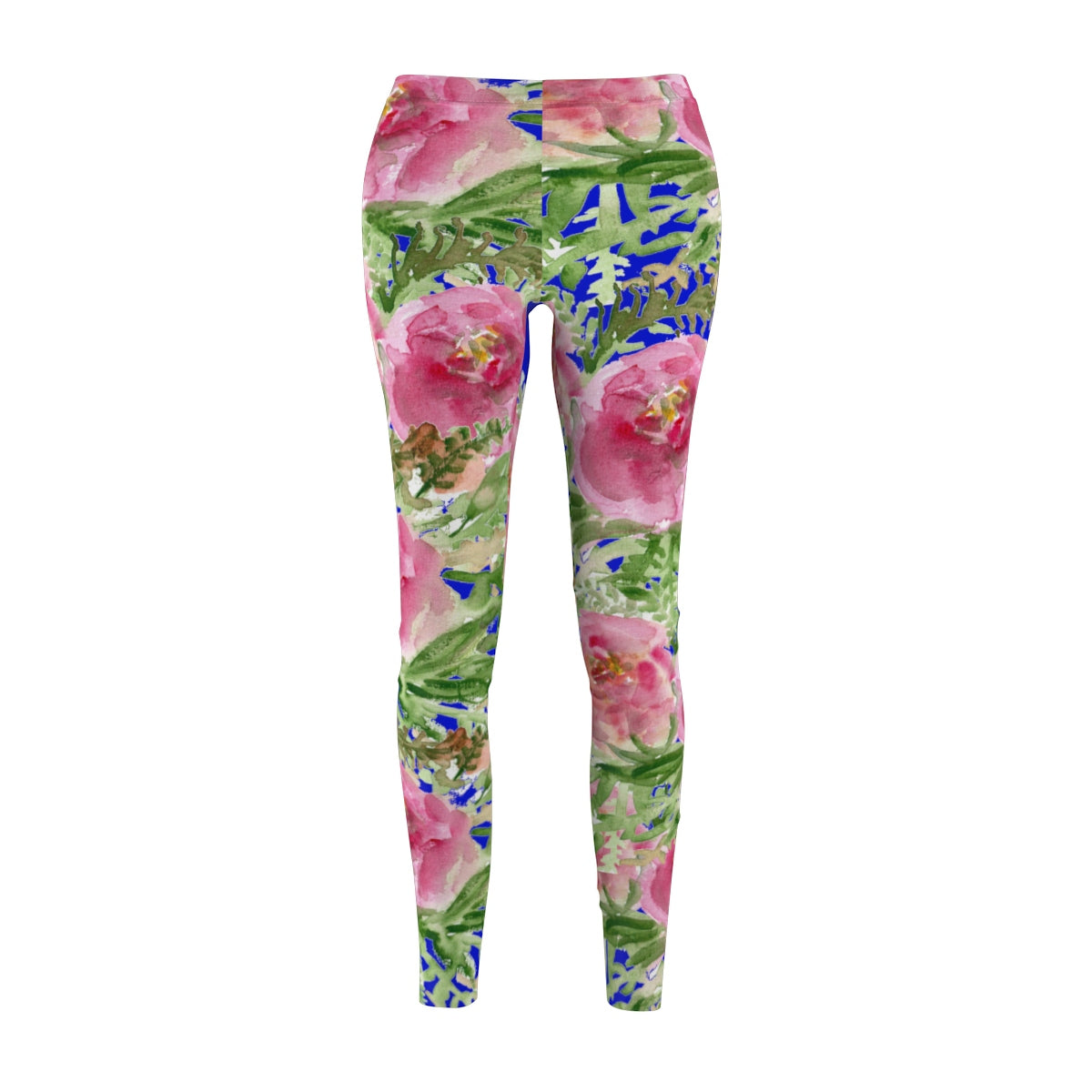Blue Rose Floral Print Women's Tights / Casual Leggings - Made in USA(US Size: XS-2XL)-Casual Leggings-M-Heidi Kimura Art LLC Blue Rose Women's Leggings, Blue Rose Floral Print Women's Tights / Casual Leggings - Made in USA (US Size: XS-2XL)