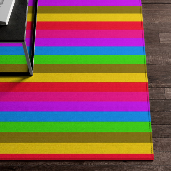 Rainbow Striped Print Dornier Rug