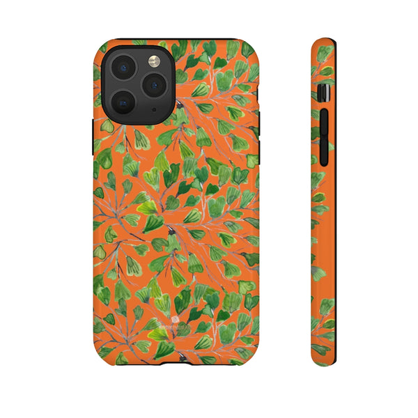 Orange Maidenhair Fern Tough Cases, Green Leaf Print Phone Case-Made in USA-Phone Case-Printify-iPhone 11 Pro-Glossy-Heidi Kimura Art LLC