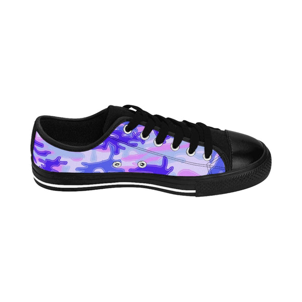 Purple Camo Print Women's Sneakers, Army Military Camouflage Printed Fashion Canvas Tennis Shoes