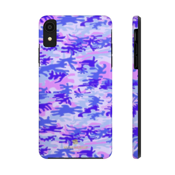 Cute Purple Camo iPhone Case, Pink Army Camouflage Case Mate Tough Phone Cases-Phone Case-Printify-iPhone XR-Heidi Kimura Art LLC