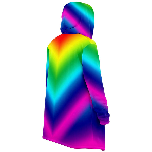 Rainbow Ombre Microfiber Fleece Jacket-Microfleece Cloak - AOP-Subliminator-Heidi Kimura Art LLC