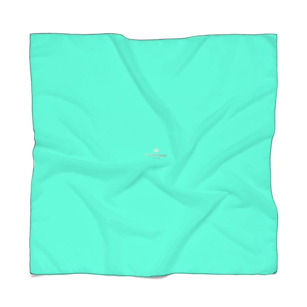 Turquoise Blue Poly Scarf, Solid Color Lightweight Unisex Fashion Accessories- Made in USA-Accessories-Printify-Poly Voile-50 x 50 in-Heidi Kimura Art LLC