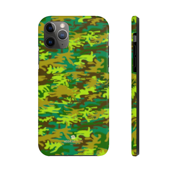 Bright Green Camo iPhone Case, Case Mate Tough Samsung Galaxy Phone Cases-Phone Case-Printify-iPhone 11 Pro Max-Heidi Kimura Art LLC