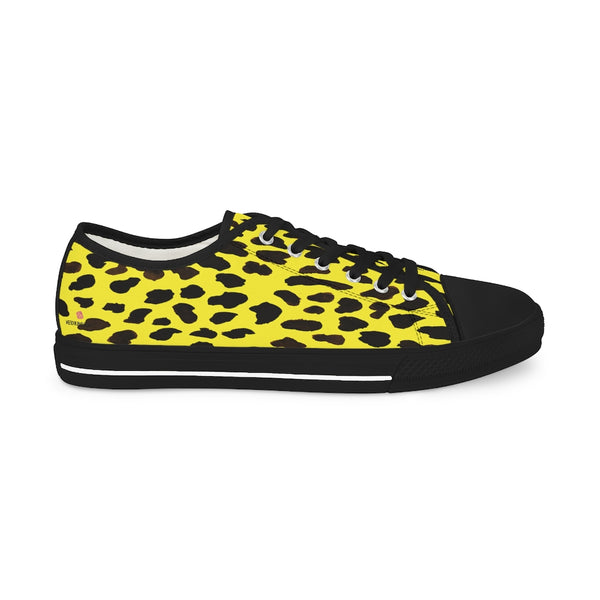 Yellow Leopard Men's Tennis Shoes, Animal Print Leopard Animal Print Best Breathable Designer Men's Low Top Canvas Fashion Sneakers With Durable Rubber Outsoles and Shock-Absorbing Layer and Memory Foam Insoles (US Size: 5-14)