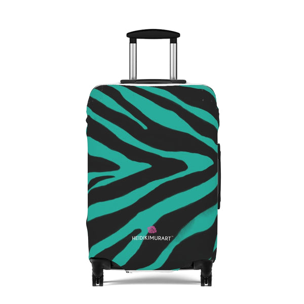 Blue Zebra Print Luggage Cover