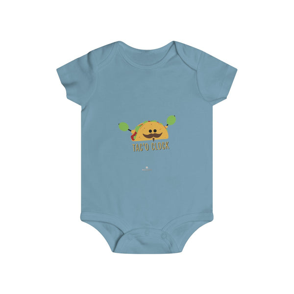 Taco Lover Cute Infant Rip Snap Tee Regular Fit Soft Cotton Baby Bodysuits -Made in USA-Infant Short Sleeve Bodysuit-Sky Blue-6m-Heidi Kimura Art LLC