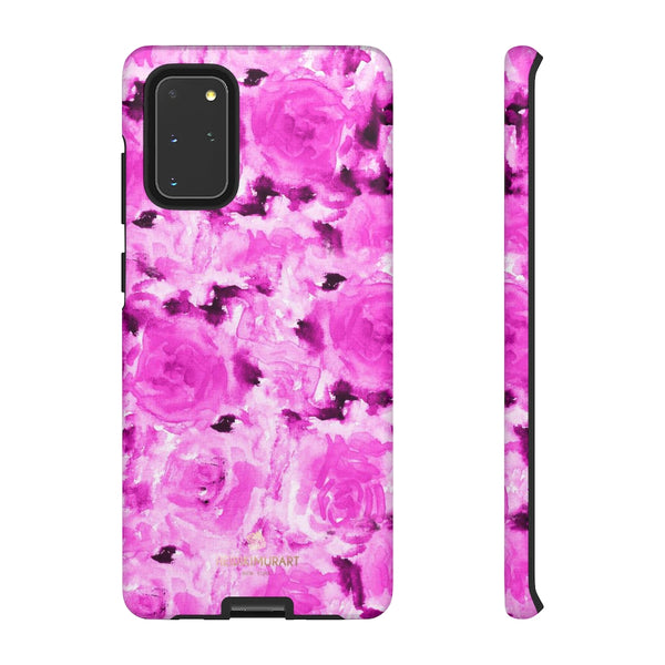 Hot Pink Floral Print Phone Case, Abstract Print Tough Cases, Designer Phone Case-Made in USA-Phone Case-Printify-Samsung Galaxy S20+-Matte-Heidi Kimura Art LLC