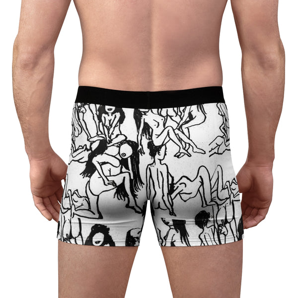 Classic Nude Art Men's Underwear, Nude Art Print Best Underwear For Men Sexy Hot Men's Boxer Briefs Hipster Lightweight 2-sided Soft Fleece Lined Fit Underwear - (US Size: XS-3XL)