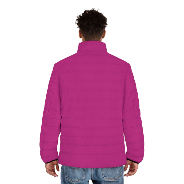 Hot Pink Color Men's Jacket, Best Men's Puffer Jacket