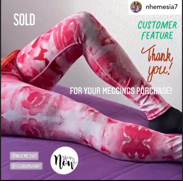 Red Floral Print Men's Leggings, Abstract Rose Meggings Compression Tights-Made in USA/EU