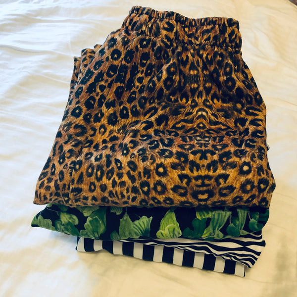 Brown Leopard Women's Joggers, Animal Print Skinny Ladies Sweatpants Soft Pants-Made in EU