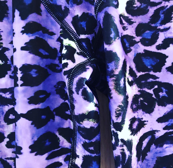 Purple Leopard Print Men's Leggings, Bright Colorful Purple Animal Print Leopard Modern Meggings, Men's Leggings Tights Pants - Made in USA/EU/MX (US Size: XS-3XL) Sexy Meggings Men's Workout Gym Tights Leggings