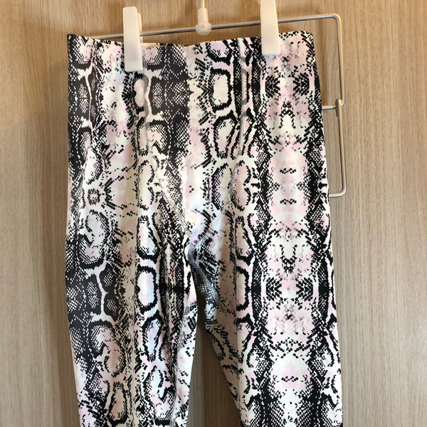Light Pink Snakeskin Print Meggings, Pale Pink Reptile Python Snake Print Men Tights-Made in USA/EU