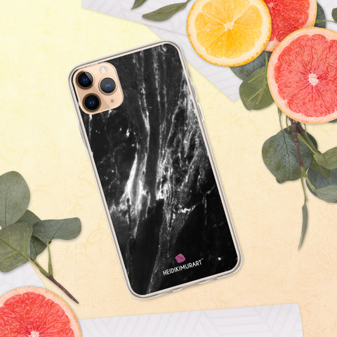 Black Marble Print iPhone Case