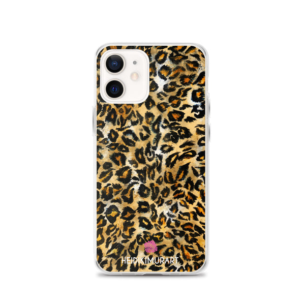 Brown Leopard Print iPhone Case, Brown Leopard Animal Print Designer Unisex Tough BPA-Free Sleek Tough Phone Case- Printed in USA/EU/MX