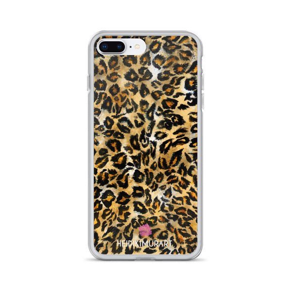 Brown Leopard Print iPhone Case, Brown Leopard Animal Print Designer Unisex Phone Case- Printed in USA/EU/MX