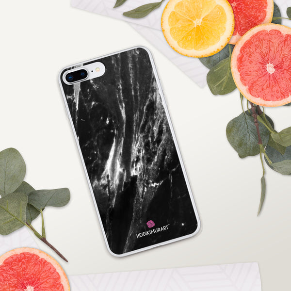 Black Marble Print iPhone Case