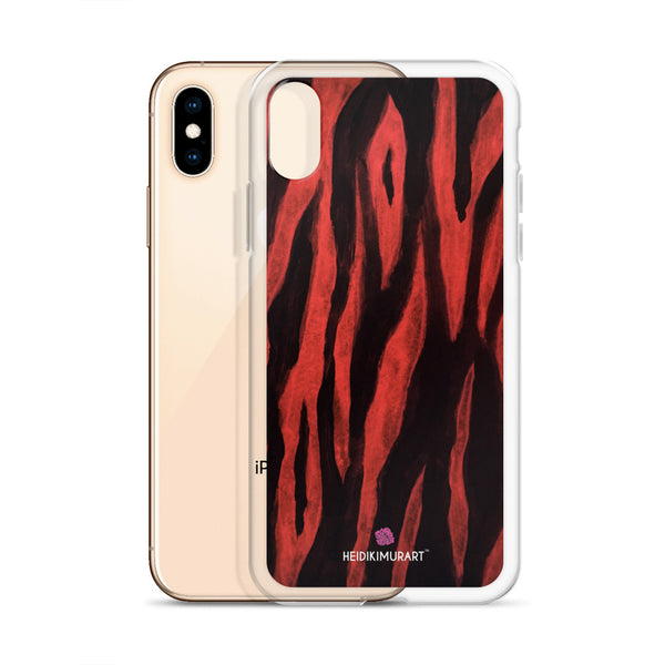 Red Tiger Striped iPhone Case