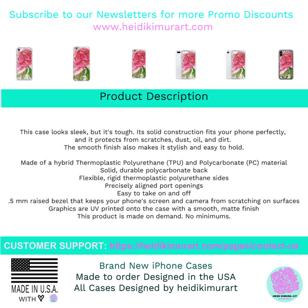 Gray Floral Print iPhone Case, Abstract Rose Floral Print iPhone Cellphone Phone Case-Phone Case-Heidi Kimura Art LLC