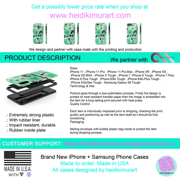 Gray Green Camo iPhone Case, Camouflage Case Mate Tough Samsung Galaxy Phone Cases-Phone Case-Printify-Spoke-Heidi Kimura Art LLC