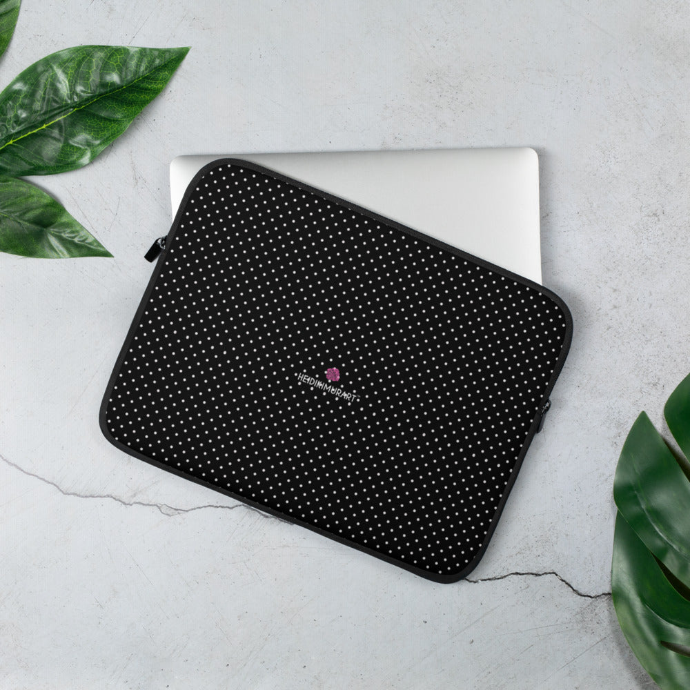 Black Polka Dots Laptop Sleeve