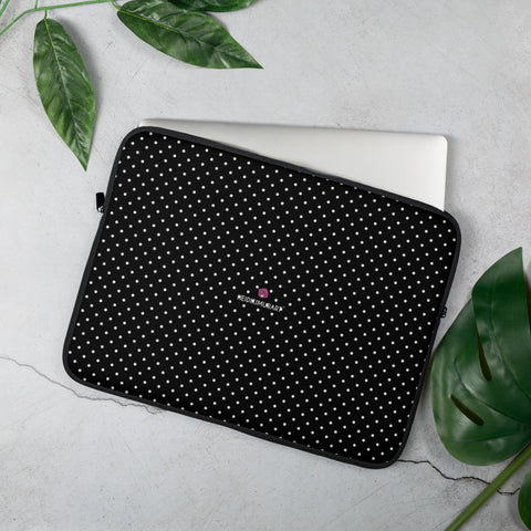 Black Polka Dots Laptop Sleeve