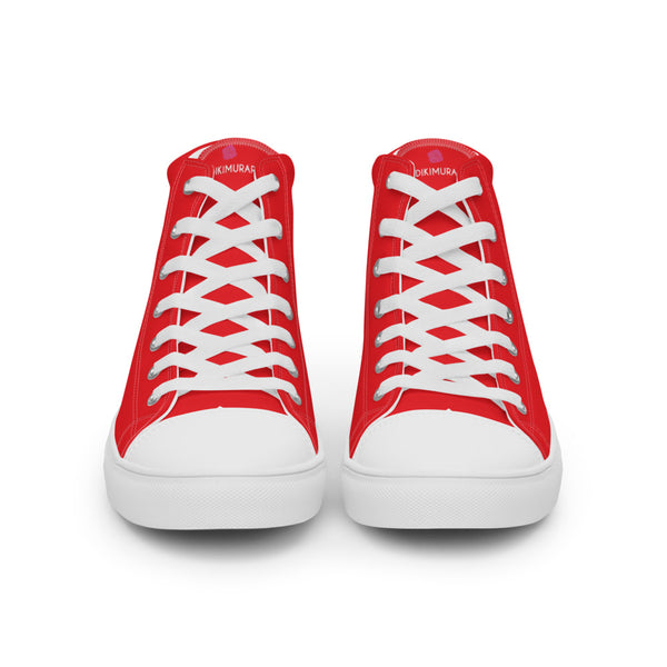 Bright Red Men's High Tops, Men’s high top canvas shoes