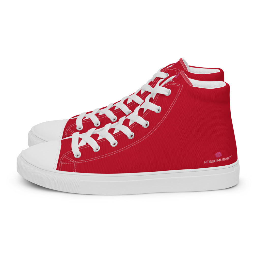 Red Men's High Tops, Men’s high top canvas shoes